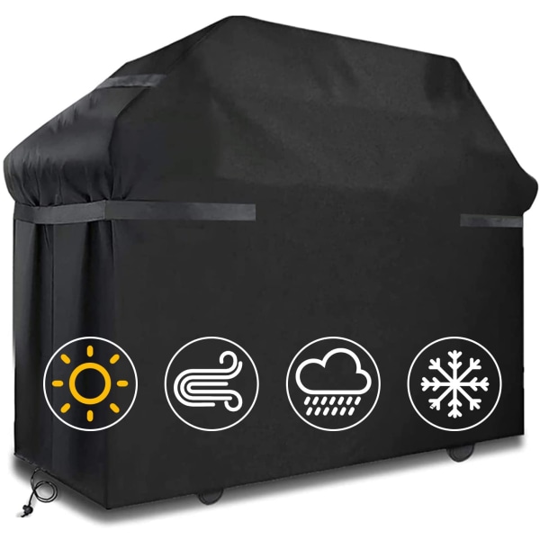 Barbecue Covers Waterproof Barbecue Cover Windproof, Tear-Proof Barbecue Cover with Straps and Storage Bag (145x61x117cm)