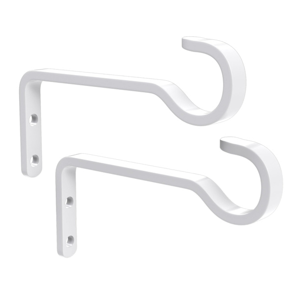 2-pack kraftiga utomhuskrukor för hängande korgar, järnkrukor, metallkrukor, väggkrokar, fågelmatare, vit