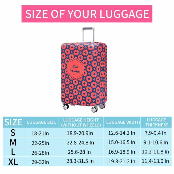 Bagagebetræk Vaskbar kuffertbeskytter Anti-ridse kuffertbetræk Passer til 18-32 tommer bagage (pulverblå, M)