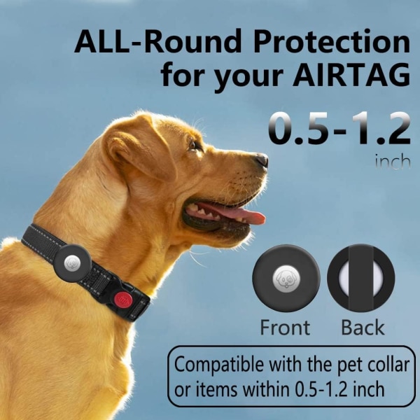 AirTag -halsbandshållare [2-pack] Silikon Vattentät Skyddande Air Tag Cat Cover, för Apple Airtags Kompatibel med hundhalsband Loop Dogs Cats
