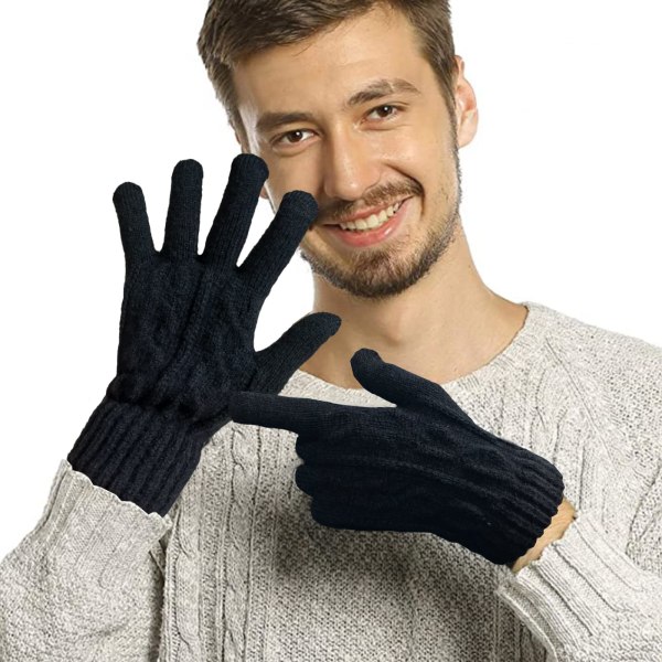 Unisex vintervarma handskar för mobiltelefoner, pekhandskar av vindtät förtjockad ull med elastiska muddar, ullhandskar, lämpliga