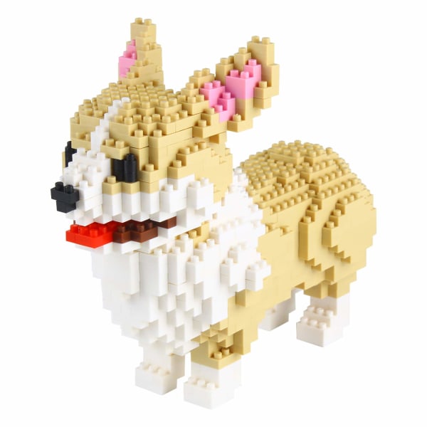 Micro Dog Building Blocks Pet Mini Building Toy Klosser, 950 stykker KLJM-02 (Welsh Corgi)