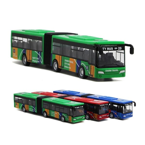 Realistisk stadsbuss dra tillbaka leksaker barn modell leksak brädspel bästa present blå Blue