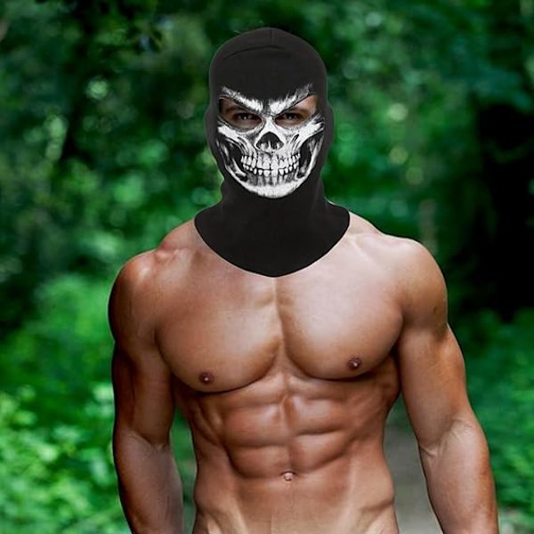 Kallo Balaclava Halloween cos -naamio persoonallisuus aave päänsuoja tuulenpitävä lämmin ulkoilupyöräilynaamio