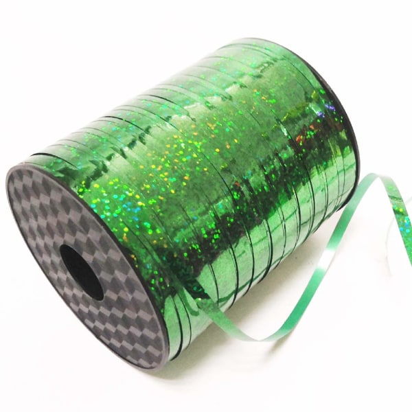 500 yards grønt krøllet krøllebånd skinnende metallisk ballonstrengrulle gaveindpakningsbånd til festfestival Kunsthåndværksindretning