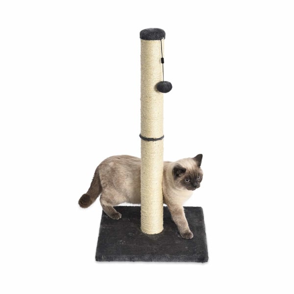 Medium katteklodestolpe, 35 x 35 x 40 cm, grå