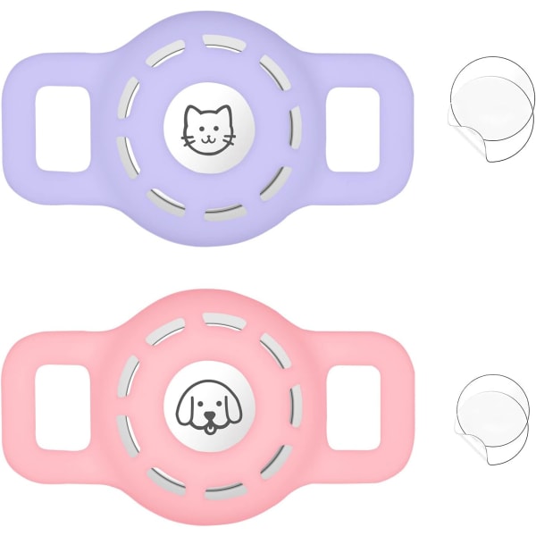 Airtag Cat-halsbåndsholder til Apple Air Tag Cat-halsbåndsholder inden for 1/2 tomme, 2-pak til Apple Airtag-halsbånd Small og 2-pack Airtag-beskytter