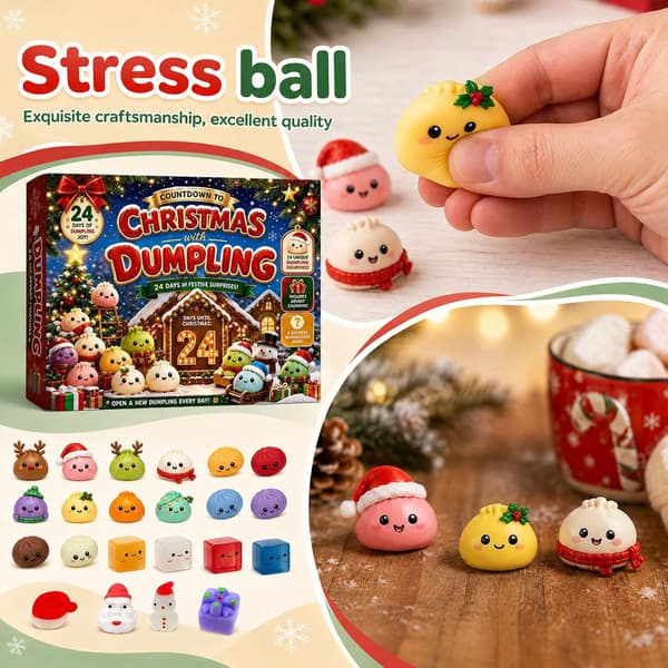 Squishy Julekalender 2026, 24 Minifigurer Nedtælling til Jul