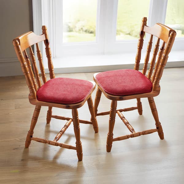 Matstolskudde i Memory Foam (2-pack) – Halkfri Design – 40 x 40 cm, röd. red