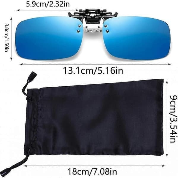 Polariserte Clip-On Solbriller 4 stk, UV400 Antirefleks Brilleklips for Kjøring Golf med Vanntett Etui
