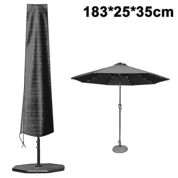 Parasolltrekk, for hageparasolltrekk, parasolltrekk for utendørs parasoller, vanntett parasolltrekk, svart[hsf] 183*25*35cm