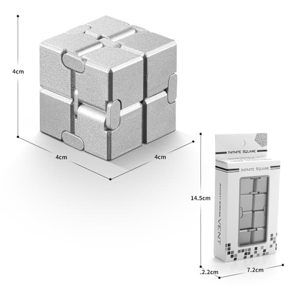 Fidget Cube Ny Version Fidget Fingerlegetøj - Metal Infinity Cube til Stress- og Angstdæmpning/ADHD, Ultra Holdbare Sensoriske Gaver