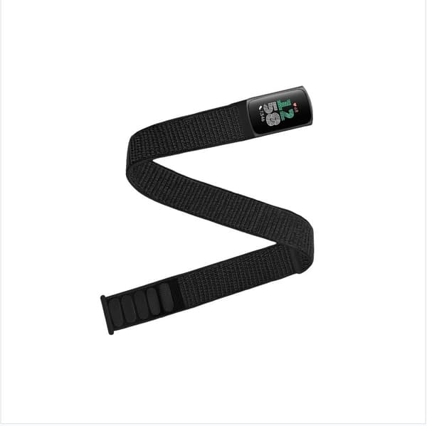 Mukava nailonranneke Fitbit Charge 5/6:lle, musta