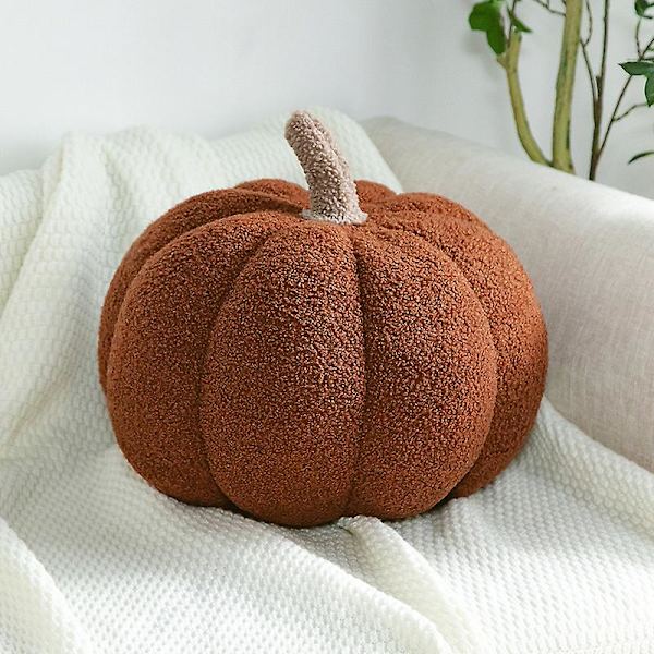 Halloween-kurpitsa tyyny, plussikurpitsa heittotyynyt 35cm Halloween koristetyynyt pallotyyny täytetty kurpitsa brown