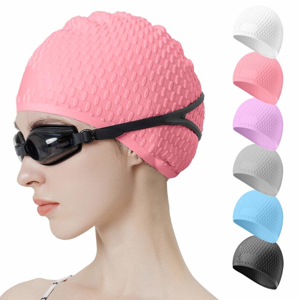 Silikon cap, bekväm cap idealisk för lockigt kort medellångt hår, cap för kvinnor och män, duschmössor Håll frisyren oförändrad