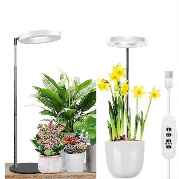 USB-lading, Full Spectrum Plantelys med Justerbar Lysstyrke, LED Vekstlampe