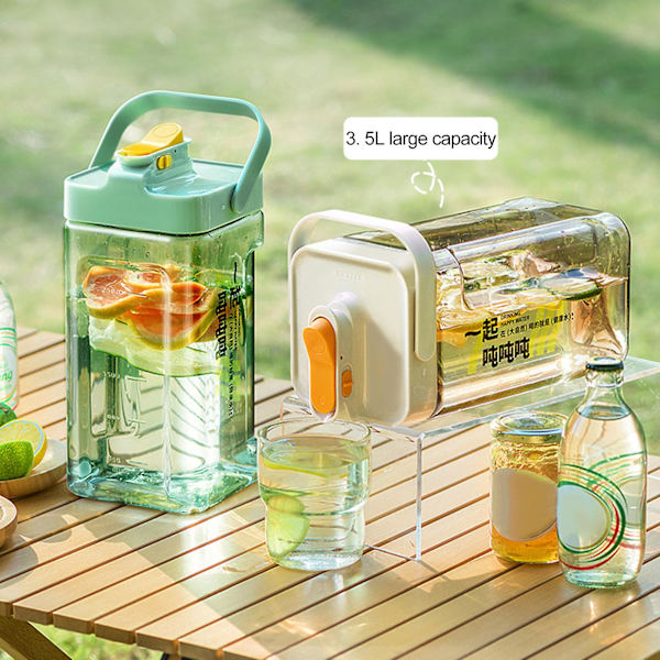 3,5L kold kedel med hane, stor kapacitet vandkande frugt tekande limonade spand