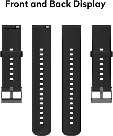 2 stk. silikone urrem, blød og vandtæt med quick-release lås; dimensioner 209mm x 20mm (Sort, Blå) 20mm black,blue