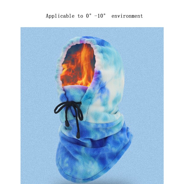 Balaclava Vinter utomhus varm mask Polar fleece tie-dye huvudbonad Skidåkning cykelmössa