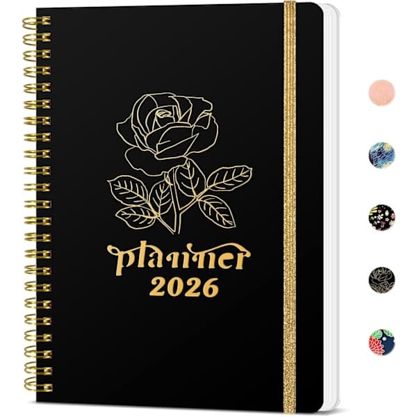 Ukeplanlegger og månedskalender 2026, daglig agenda-planlegger, egnet for planlegging/skoleplanlegging C C