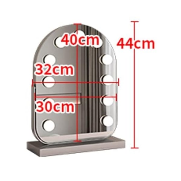 Skrivbords LED-sminkningsspegel Sovrum Toalettbord Touch Control 360° Roterande Sminkningsspegel