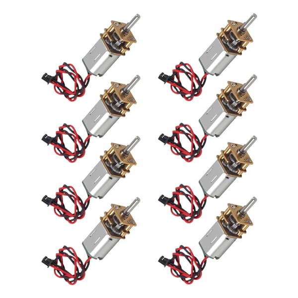 N20 Växelmotor 8-pack, 3mm D-axel 3V-6V Låg hastighet för modellfordon, Helmetallisk växellåda