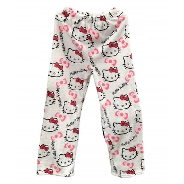 Cartoon HelloKitty Flannel-pyjama, pehmeät ja paksut eristetyt pyjama naiset white M