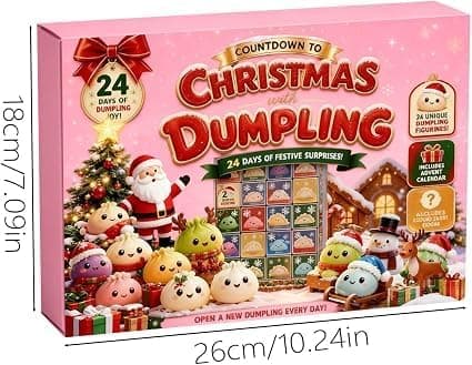 Squishy Julekalender 2026 med 24 dages Squishies Dumpling Jul, A A