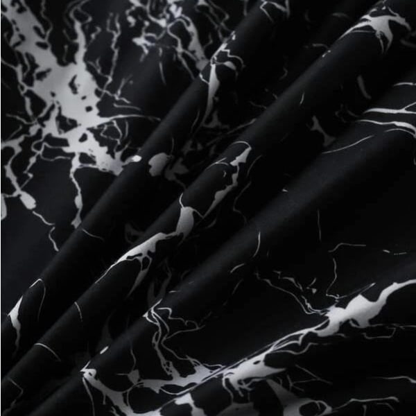 Sängkläder 135x200cm marmor look svart vit modern sängkläder set
