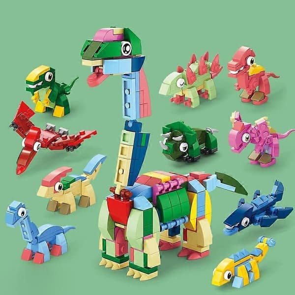 Dinosaur Serie Byggeklods Mini Dyrepynt Model Samle Byggeklods Legetøj Til Drenge Piger Pædagogisk Legetøj 7