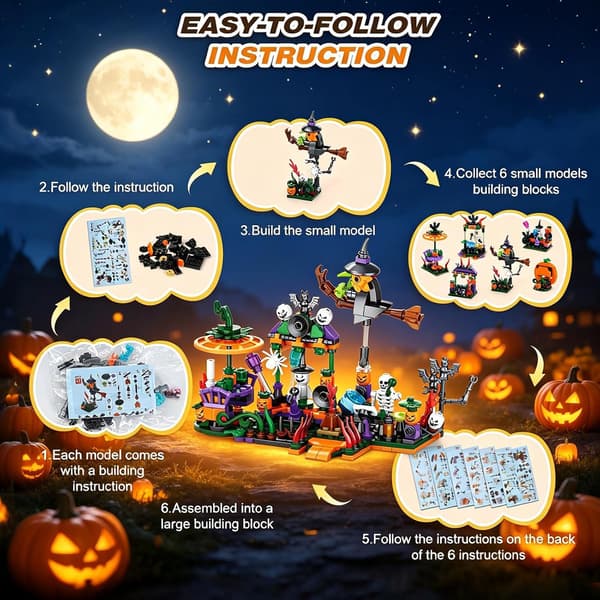 Halloween Byggeklosser Sett, Halloweens Adventskalender 2026