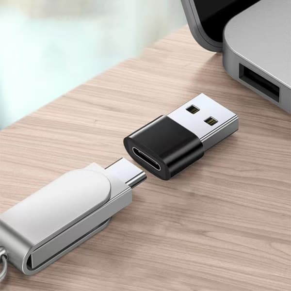 USB til USB-C-adapter 4-pak - Type-C hun til USB-A han, USB 2.0 til opladning og data, PD-kabel og lydkonverter, flerfarvet sølv Silver