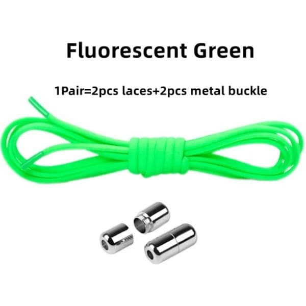 Elastiske snørebånd uden at binde - One size - FLUORESCENT GREEN