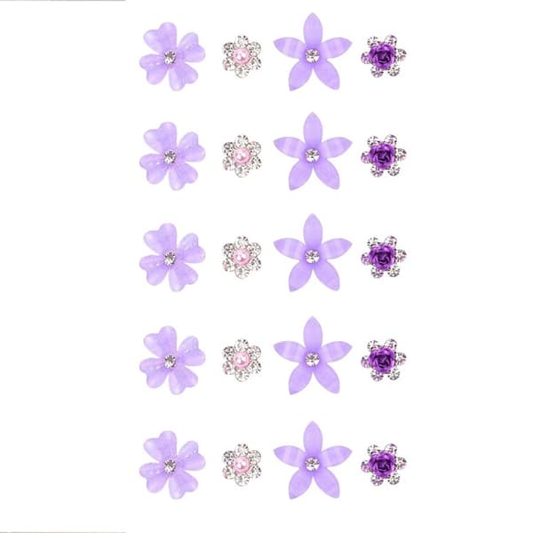 Elegant strasshåraccessoarset - 20 delar lila Purple