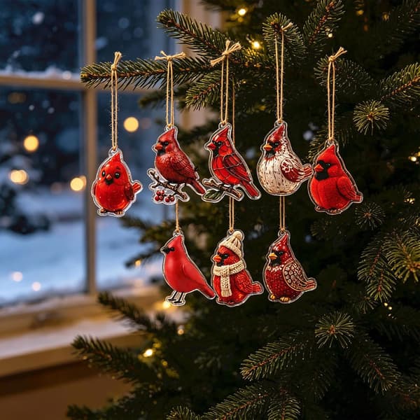 Fuglejulekalender Jul 2026, Akrylophængssæt 24 Stk.