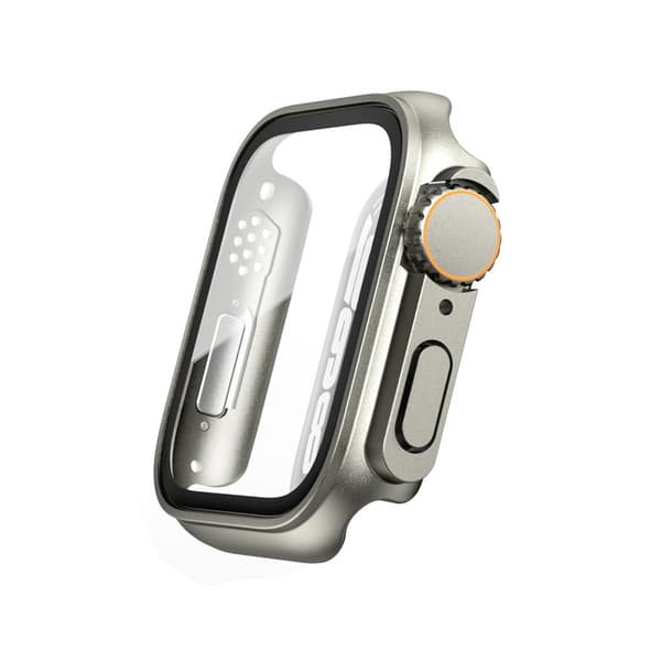 Kellokotelo näytönsuojalla Apple Watch Ultra 8 / 7 Hopea 41 mm Hopea