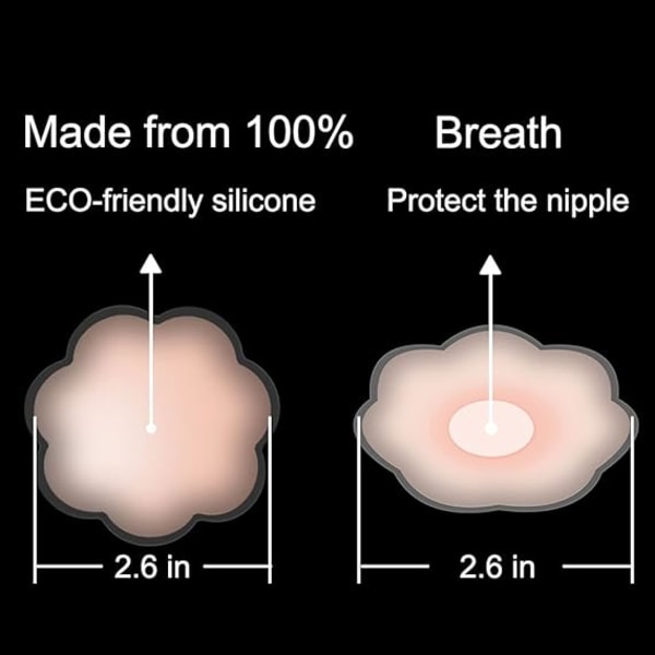 Usynlig genanvendelig nippelklæbende silikone nippelfri betræk Brystpastaer til kvinder 8 par