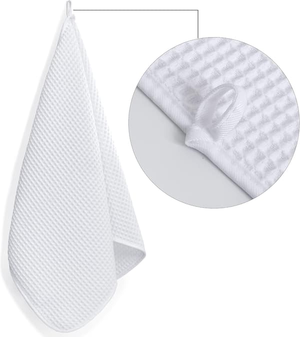 Mikrofiber luddfri handduk, 40 x 70 cm, 4-pack (våffelväv) white