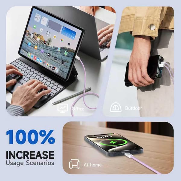 3-pak 1M USB C-opladerkabel til Apple iPhone 17/16/15, kabel til iPhone 17/17 Pro/17 Pro Max/Air/16/16e/15, MacBook Air 13 tommer/MacBook Pro
