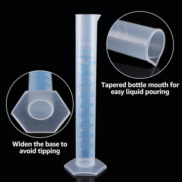 1 stycke transparent blå linje mätning graderad 100 ml vetenskap mätning laboratorie mätcylinder
