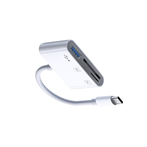 INF 3-in-1 kortinlukija, USB-C–SD/TF/USB