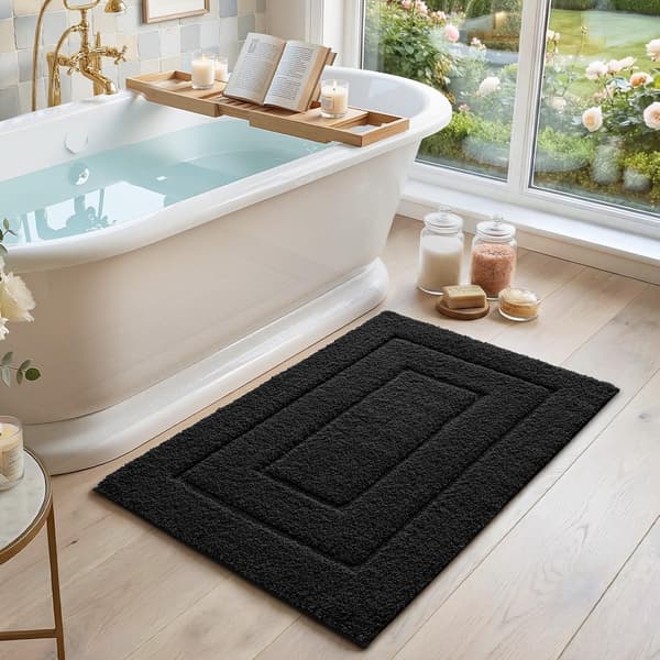 1 kpl kylpymatto 40 x 60 cm, liukumattomat pestävät matot, musta 40*60cm black
