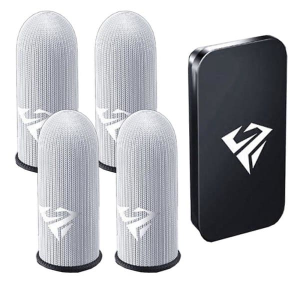 Spelfingrar för mobilspel 0,25 mm glas silverfiber sömlöst tumskydd för Pubg/cod/lol/ros