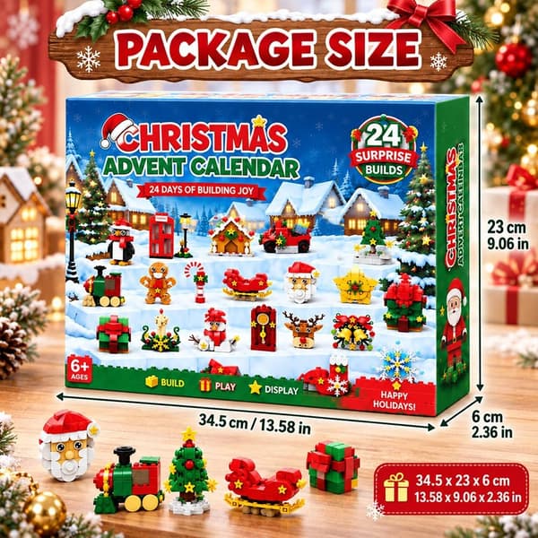 1 st Julkalender, 24 byggbara kylskåpsmagneter
