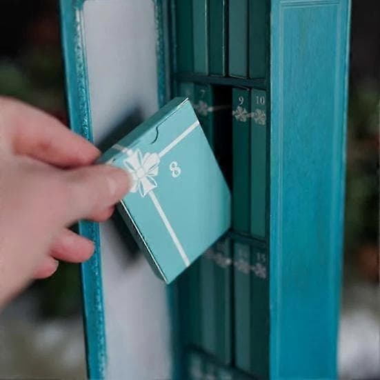 Miniboksprydnad adventskalender 2026 Juladventskalender med 24 böcker blå blue