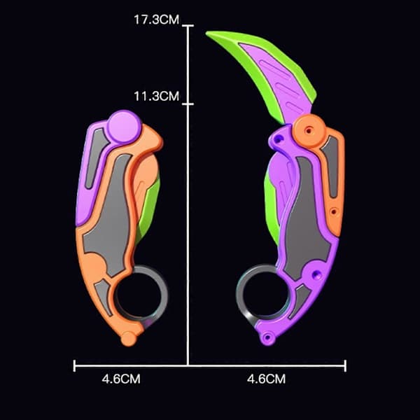 Dekompression Fidget Leksaker för Tonåringar Vuxna 3D Gravity Plast Kniv Modell Fingertoppsleksak Lila purple