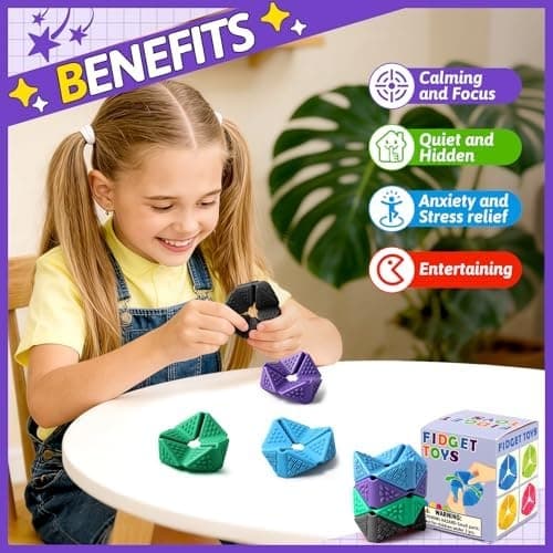4 st Sensoriska Vridkuber Fidgetleksaker, Tysta Fidgetleksaker för Barn och Vuxna Purple, Blue, Green, Black