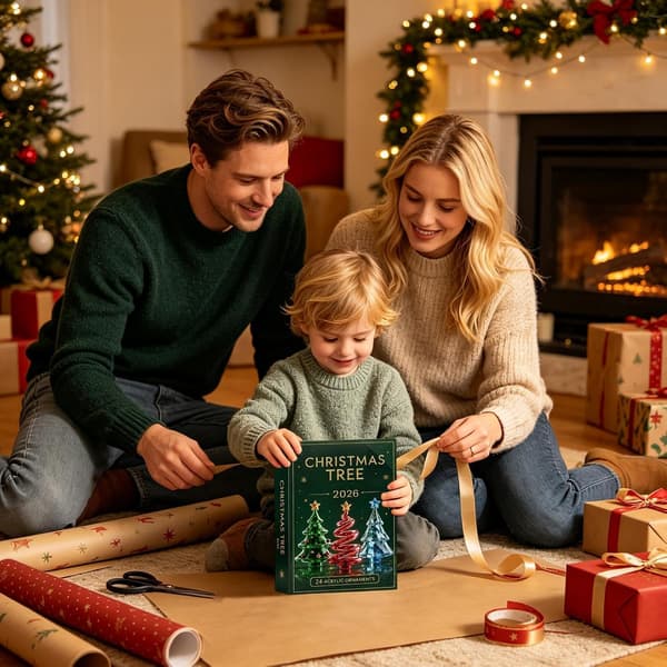 Adventskalender 2026 24 dager julekalender 2D-dekorasjon