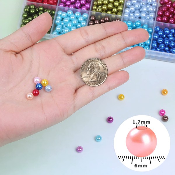 1960 STK perler, 6 mm 28 farver flerfarvede perler Perler løse perler