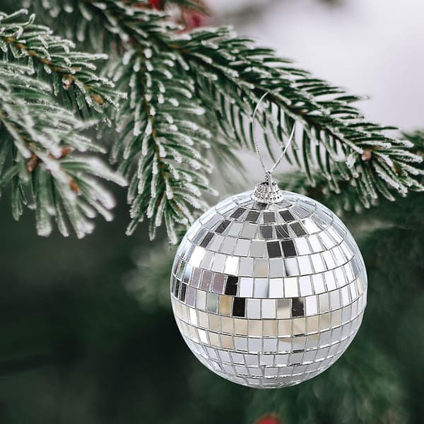 24 stk Sølv Disco Speilkule for Festdekorasjon Juletre Bryllup Bursdagsfest Pynt 4cm